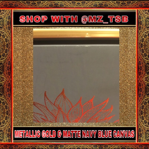 💠 METALLIC GOLD & MATTE NAVY BLUE CANVAS 💠 - Picture 2 of 3